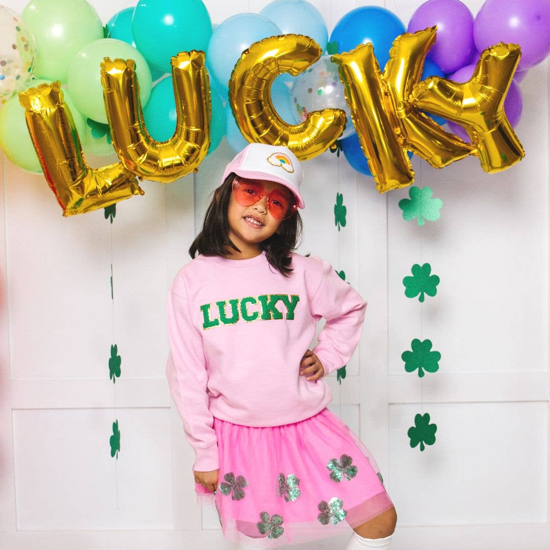 Lucky Green And Gold Patch St. Patrick's Day Sweatshirt: 4T