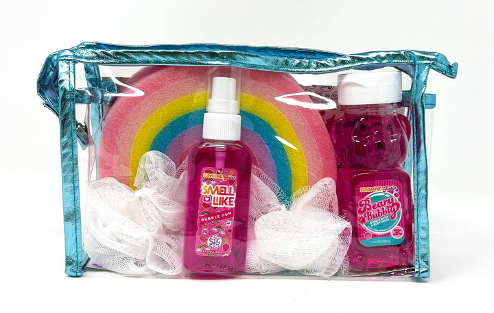 Sunshine & Glitter Beary Bubbly Gift Set: Purple Cosmetic Bag