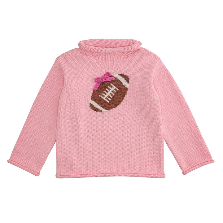 Football Rollneck Sweater-Pink