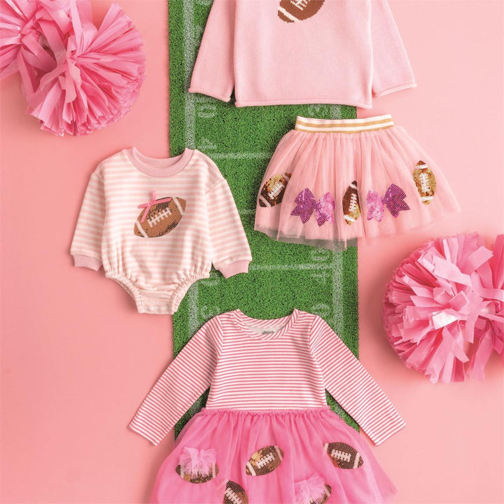 Football Rollneck Sweater-Pink