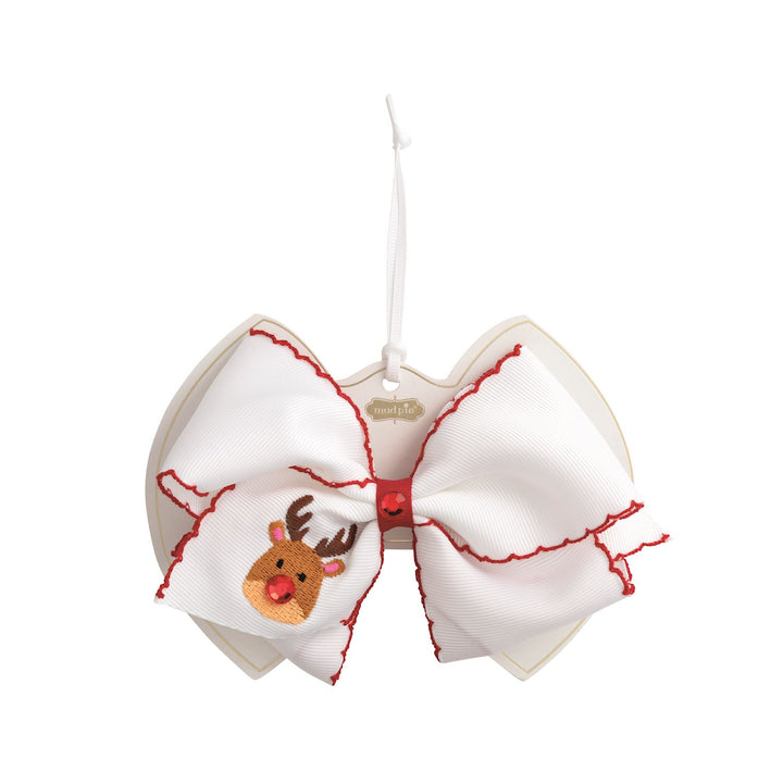 Reindeer Embroidered Bow