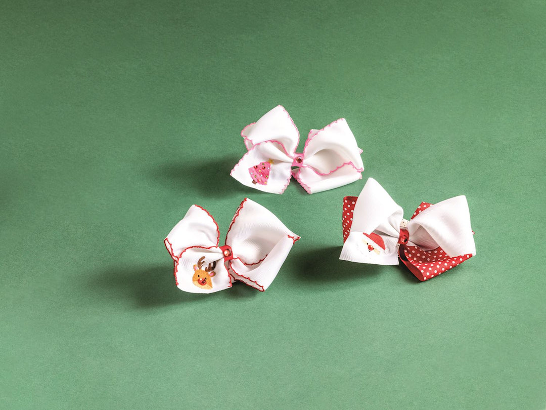 Tree Embroidered Bow