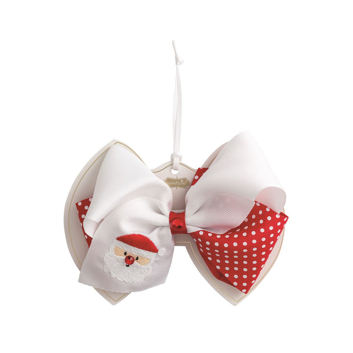Santa Embroidered Bow