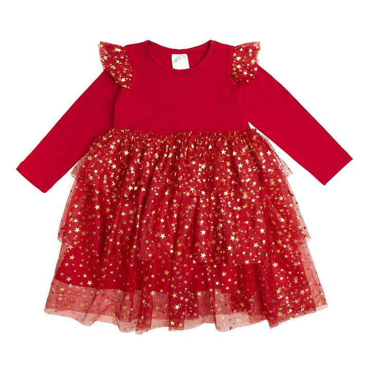 Scarlett Shimmer Christmas Long Sleeve Tutu Dress: 3T