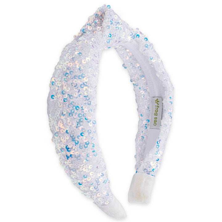 Kids Knot Headband - Sequin Knotted Hair Band Accessories: Blue