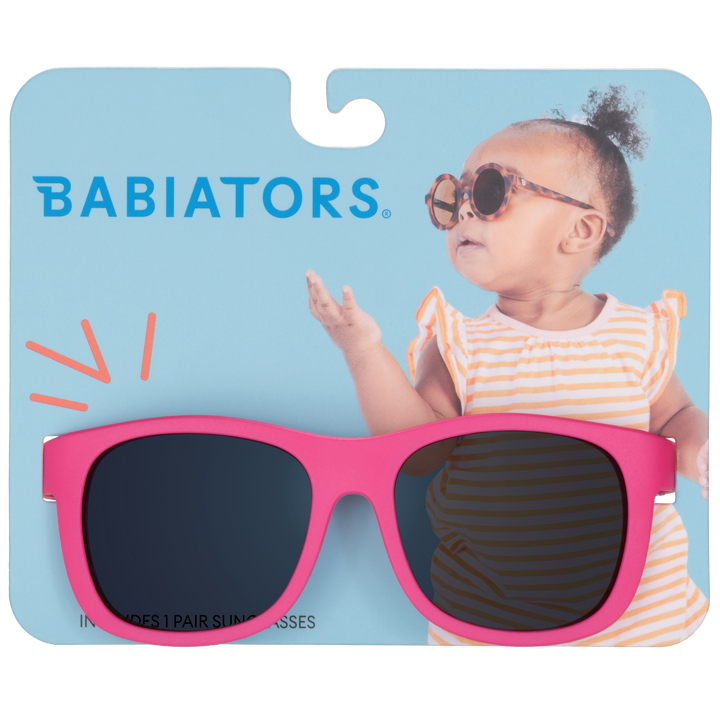 Hot Magenta Kids Navigator Sunglasses on Peggable Hangtag: Ages 3-5