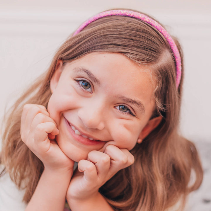 Glitter Headband - Thin Hairbands for Kids: Pink