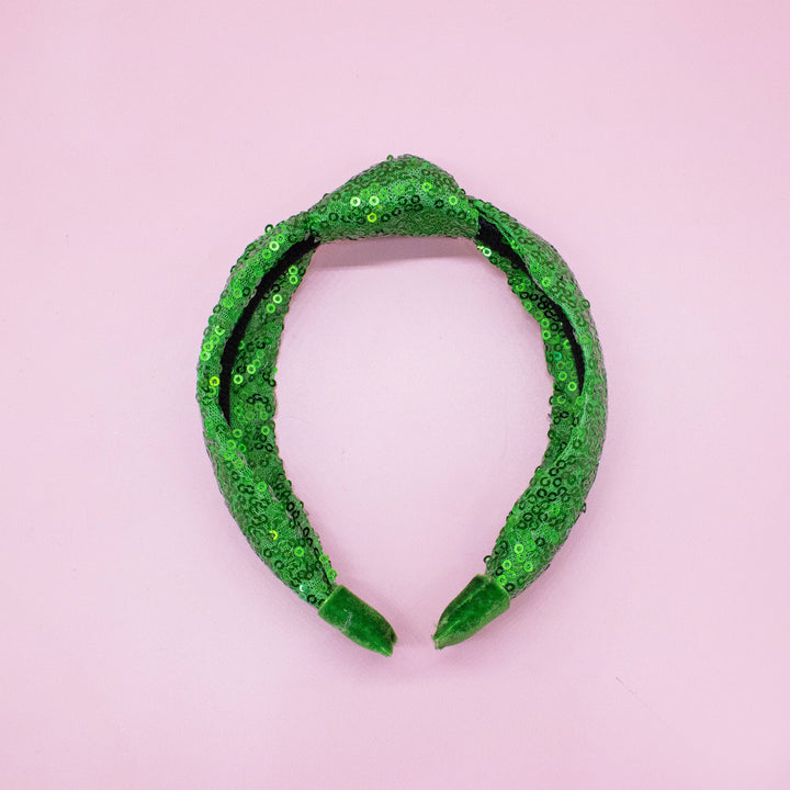 Sequin Knot Headband - Valentine's, Christmas, St. Patrick's: Green