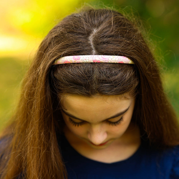 Thin Floral Headband - Non Slip Hair Accessories for Kids: Light Blue