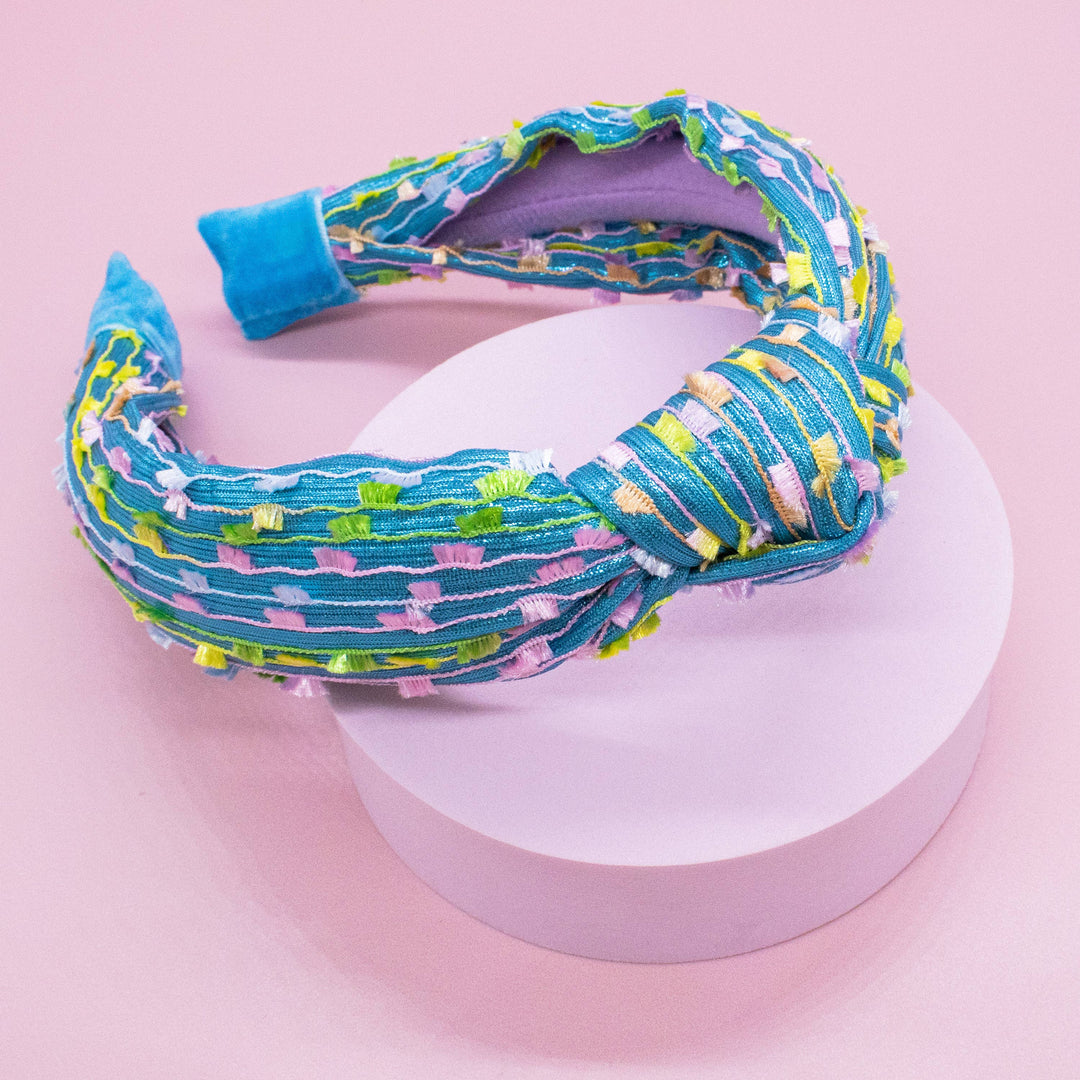 Kids Knot Headband - Confetti Hair Accessories for Girls: Aqua