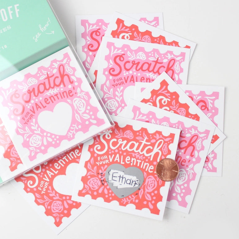 Scratch-Off Valentines-Floral-Set of 18