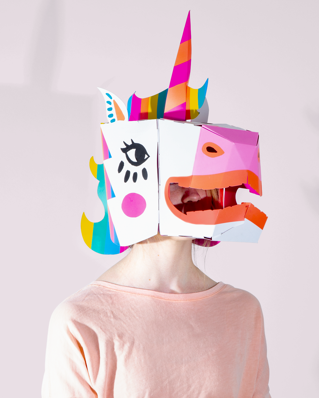 3D kid and adult unicorn Mask