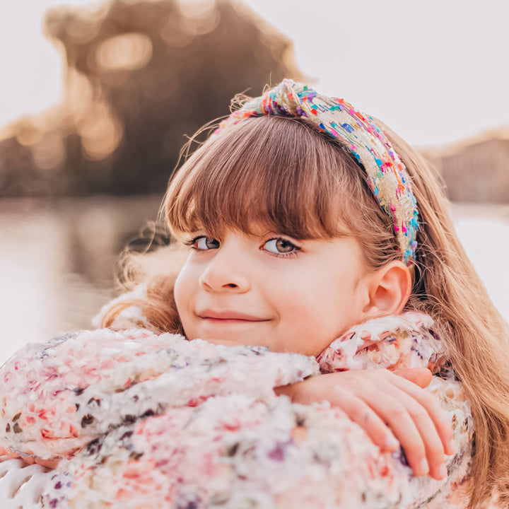 Kids Knot Headband - Confetti Hair Accessories for Girls: Gold