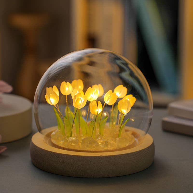 Tulip LED Light DIY Kit, Craft Gift for Girls: Pink