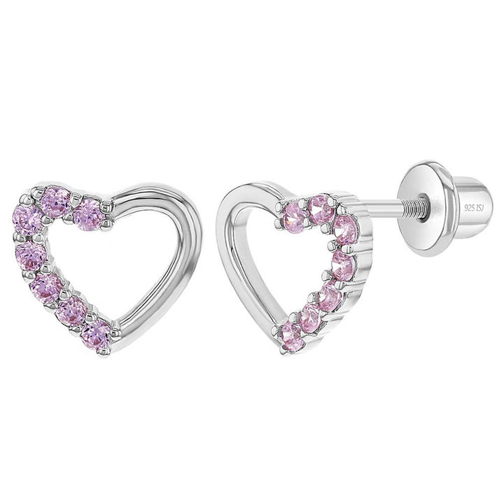 Two in One Heart Toddler / Kids Earrings - Sterling Silver