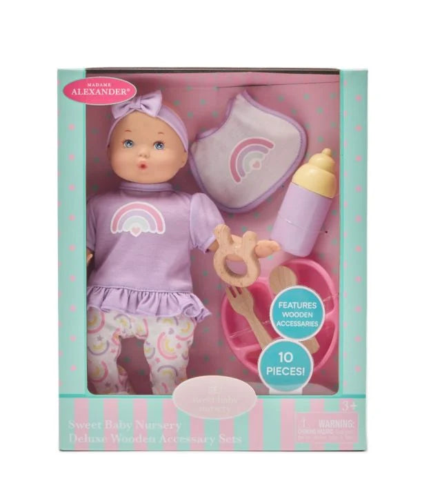 Sweet Baby Nursery® 12-inch Deluxe Feeding Wooden Accessory Set