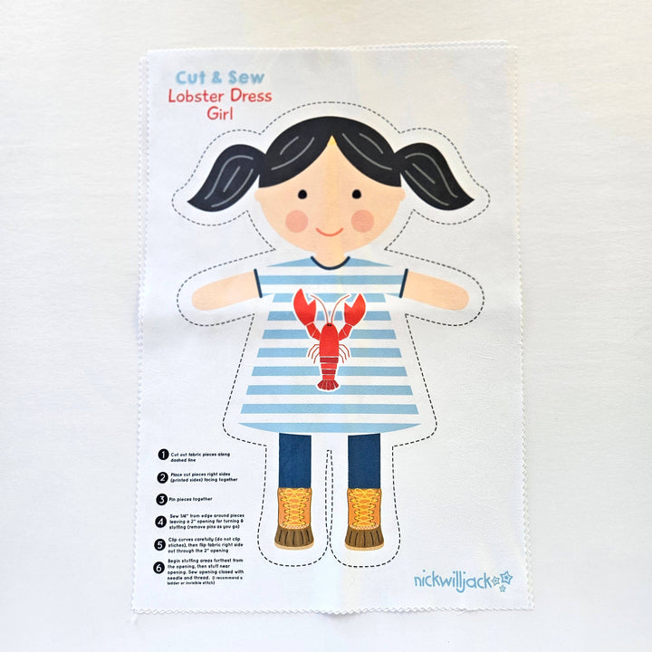 Sew Your Own Lobster Girl Doll Kit, Beginner Sewing Kit
