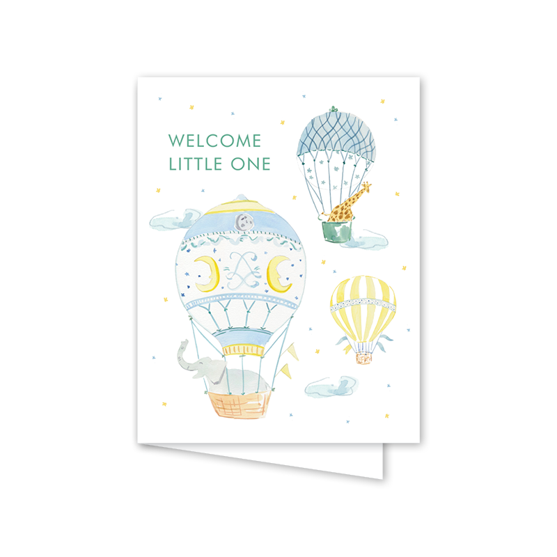 Balloon Festival Baby Card: Single Card