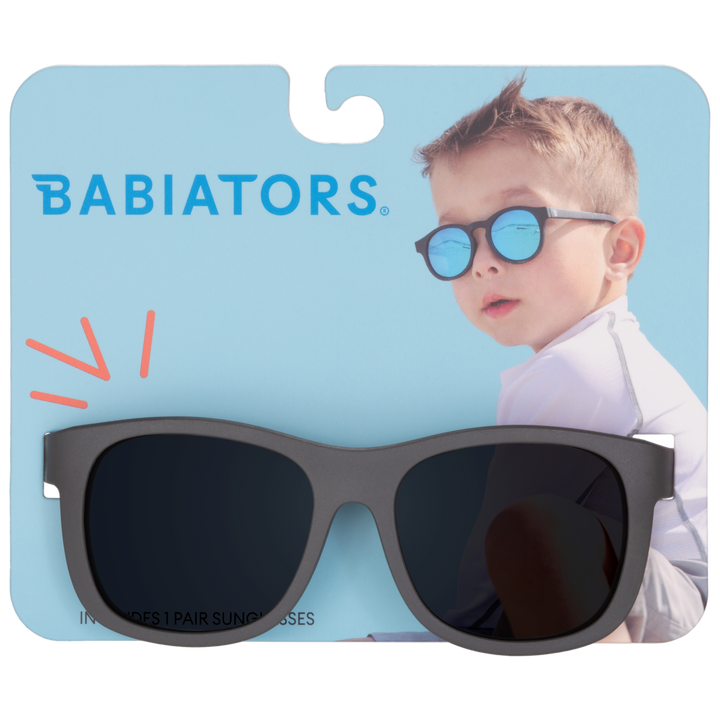 Galactic Grey Kids Navigator Sunglasses on Peggable Hangtag: Ages 3-5