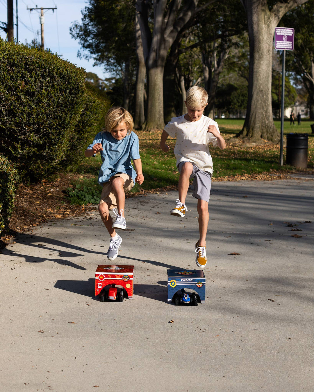 Rescue Racers by Stomp Rocket - 1 Fire Truck & 1 Police Car
