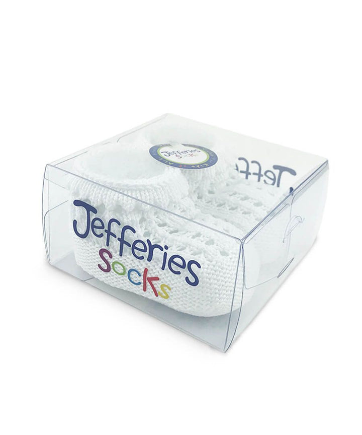Jefferies Socks Pointelle Bootie 1 Pair-White