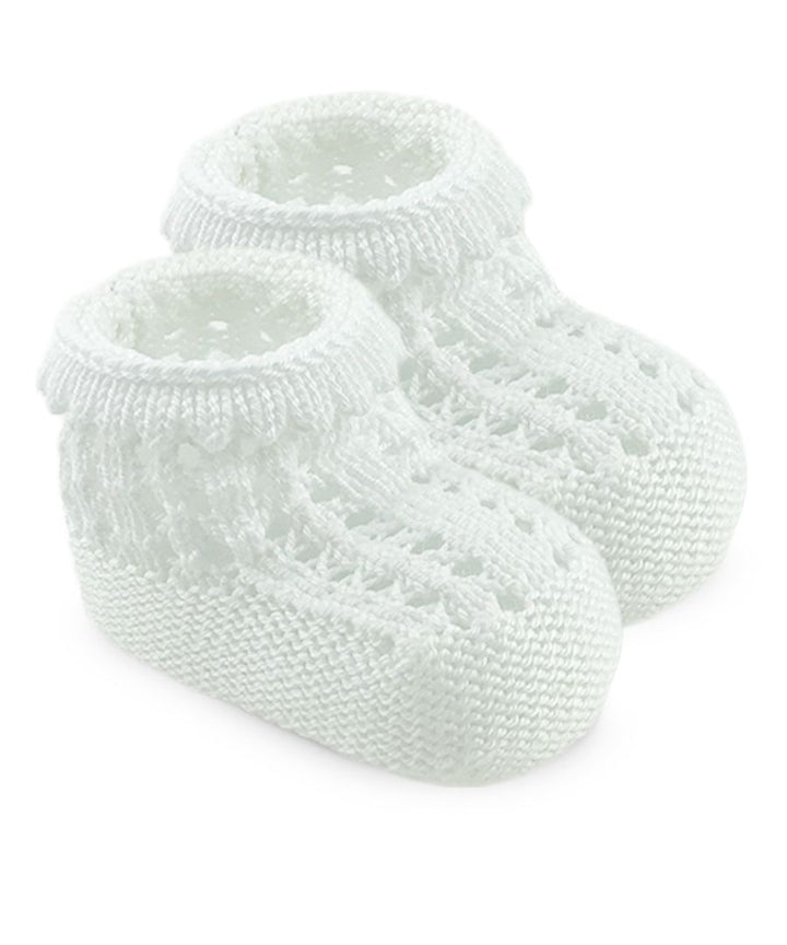 Jefferies Socks Pointelle Bootie 1 Pair-White