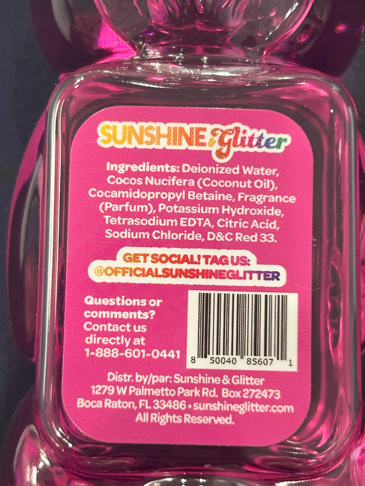 Sunshine & Glitter Beary Bubbly Gift Set: Purple Cosmetic Bag