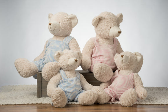 18" Stuffed Bear-Grey Overalls