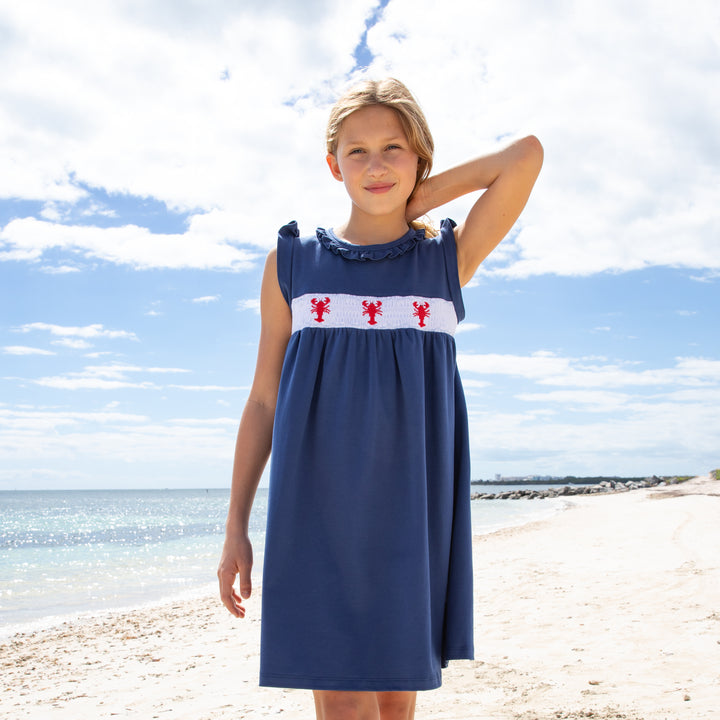 New England Lobster Smocked Pima Dress