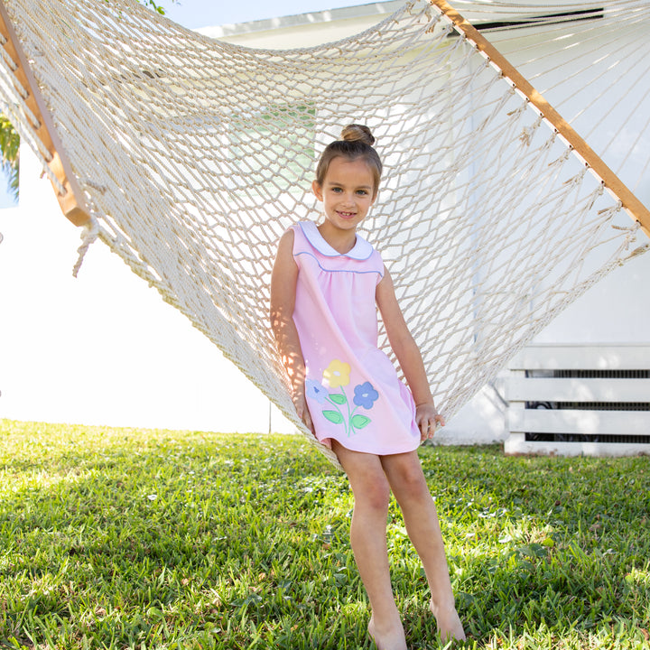Darcy Dress with Spring Meadow Flower Applique