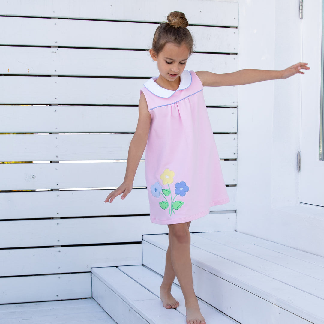 Darcy Dress with Spring Meadow Flower Applique