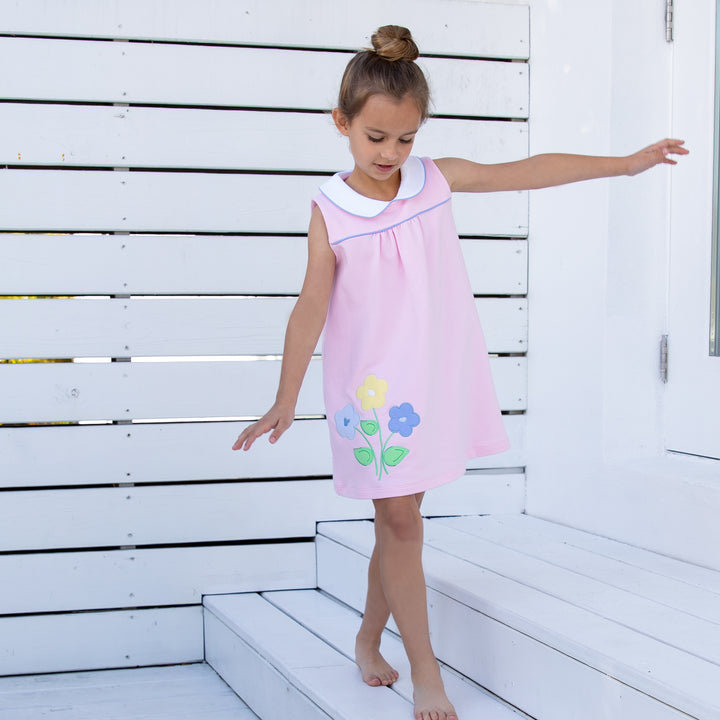 Darcy Dress with Spring Meadow Flower Applique