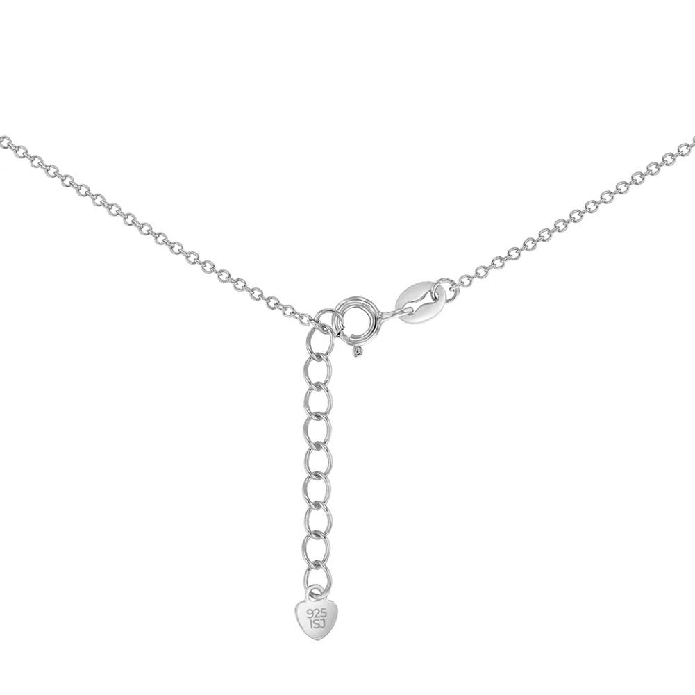 Pave Heart CZ Locket Children's Necklace - Sterling Silver
