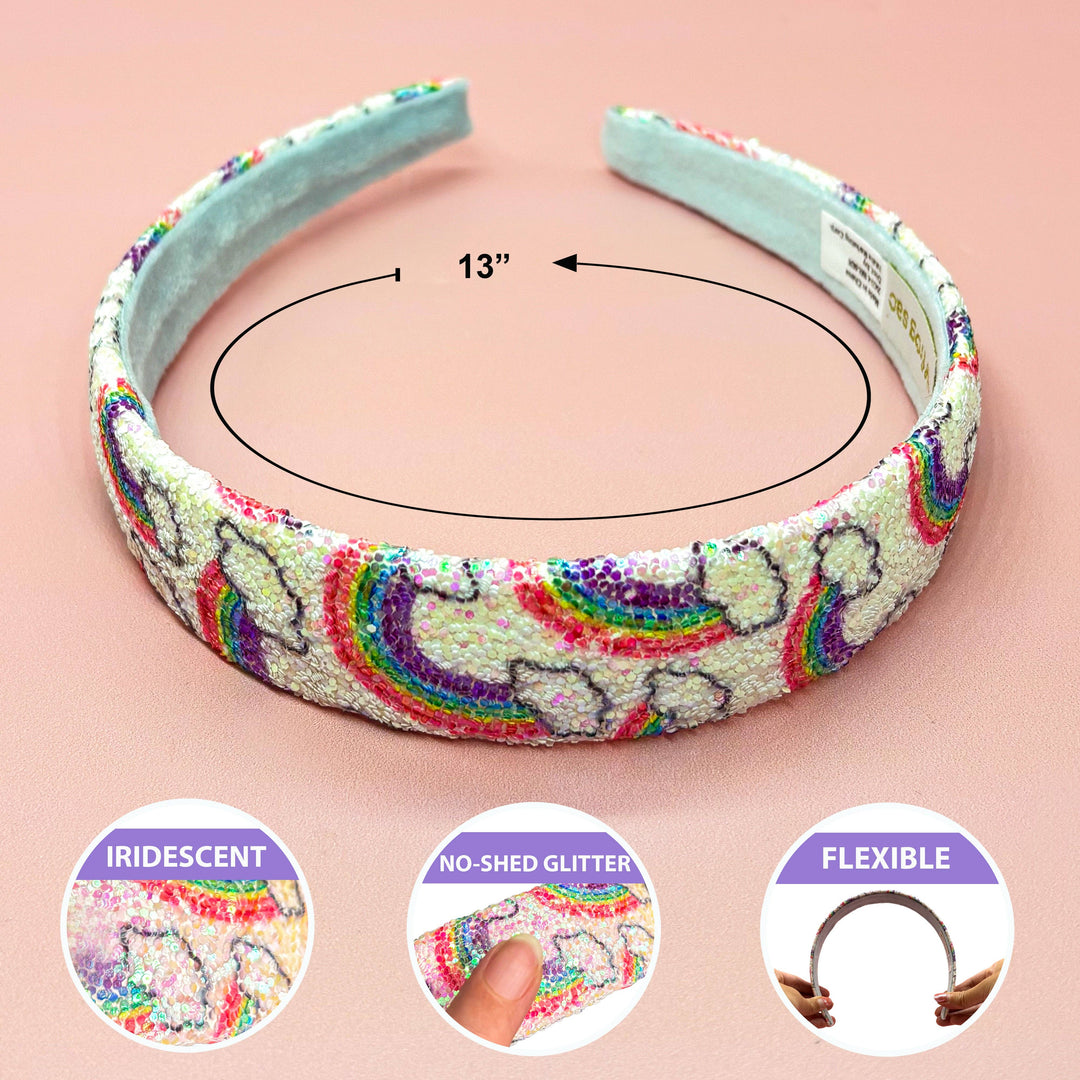 Rainbow Glitter Headband - Kids Hair Accessories: Purple