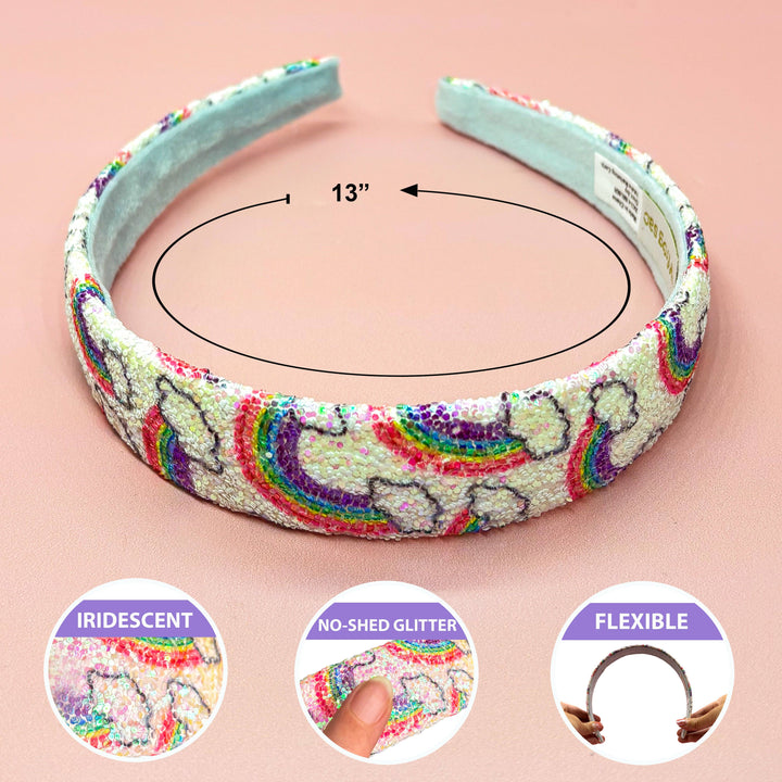 Rainbow Glitter Headband - Kids Hair Accessories: Purple