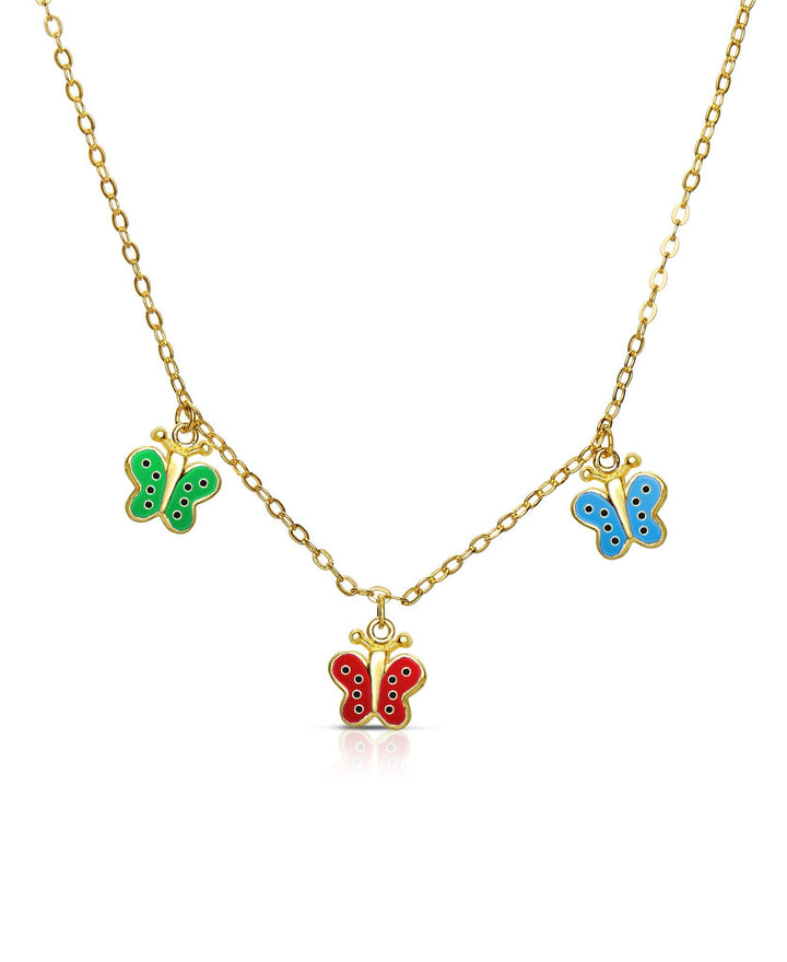 Butterfly Dangle Necklace: Purple
