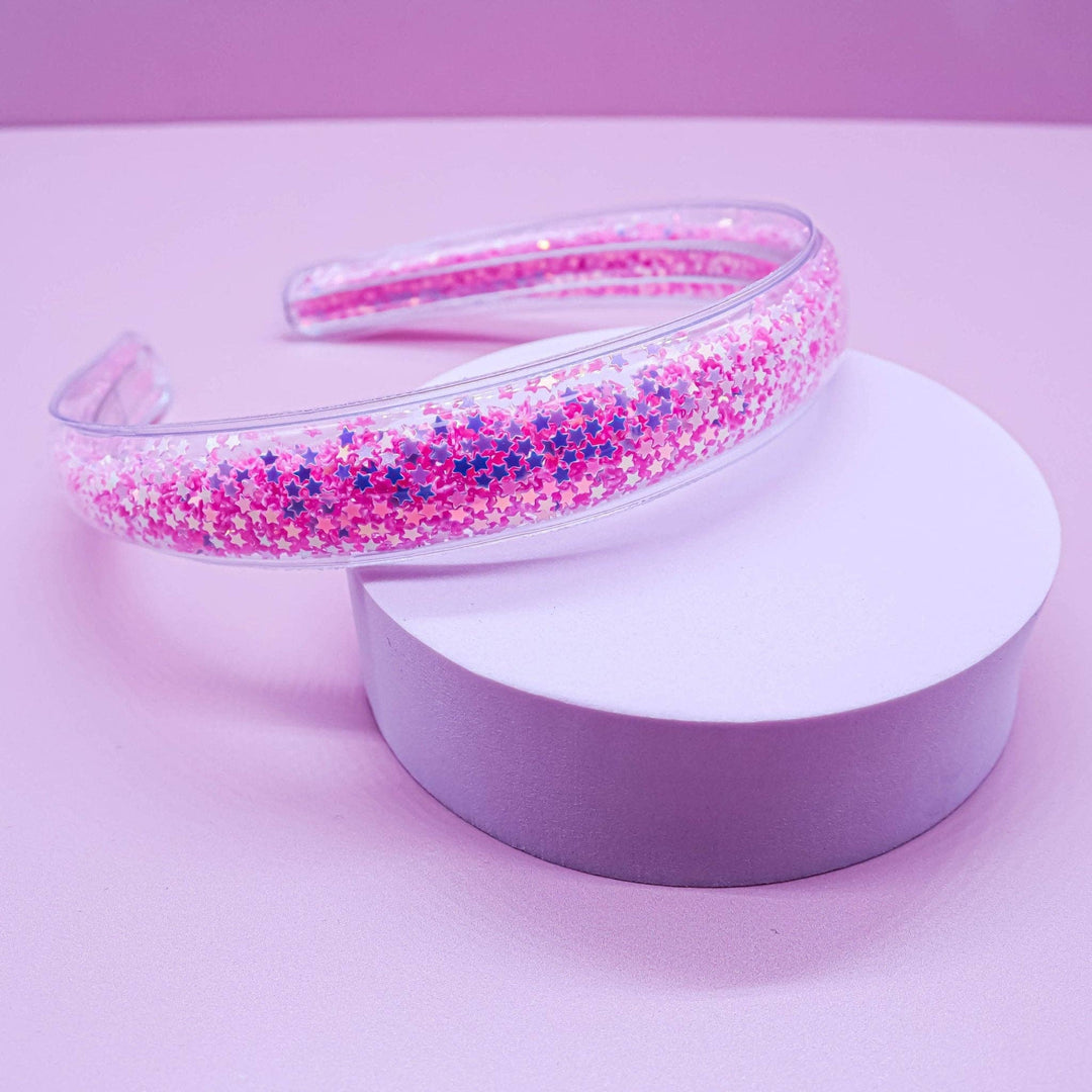 Shaker Glitter Headband with Teeth: Blue