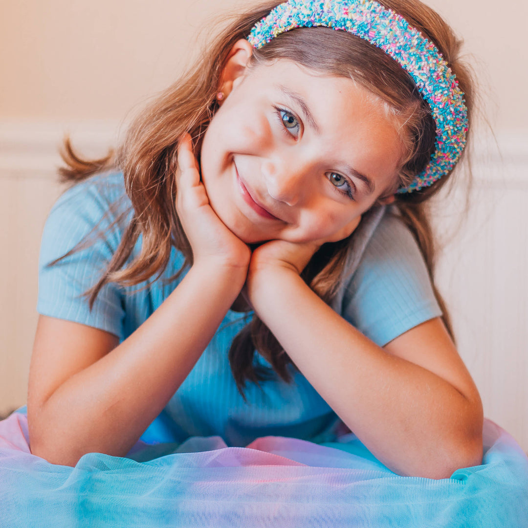 Padded Sprinkles Headband: Light Blue