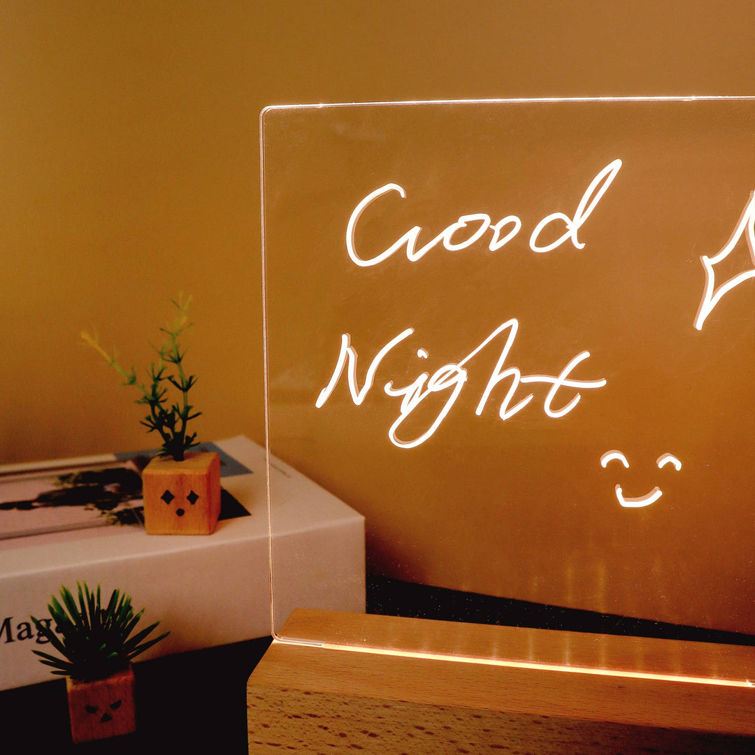 LED Writing Board – Reusable Message &amp; Reminder Light Board: Rectangle Base