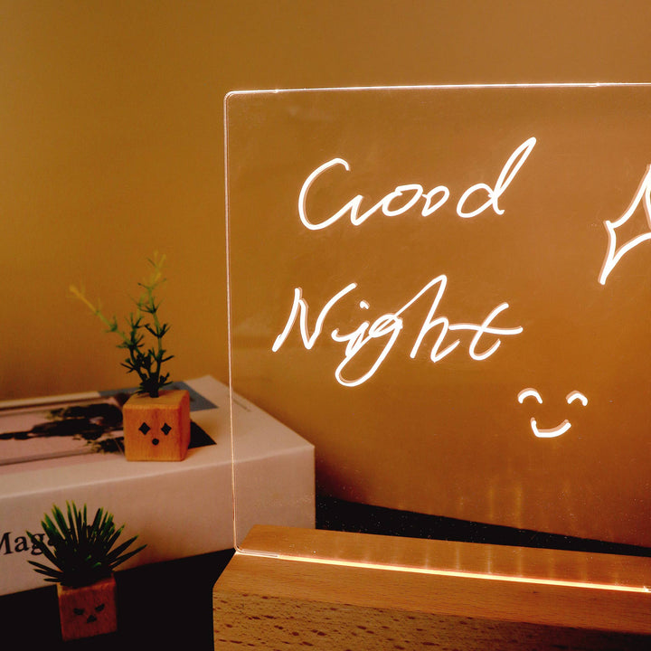 LED Writing Board – Reusable Message &amp; Reminder Light Board: Rectangle Base