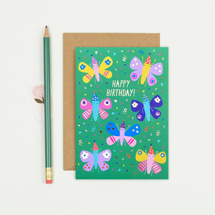 Party Butterflies Kid's Birthday Card | Children's Birthday