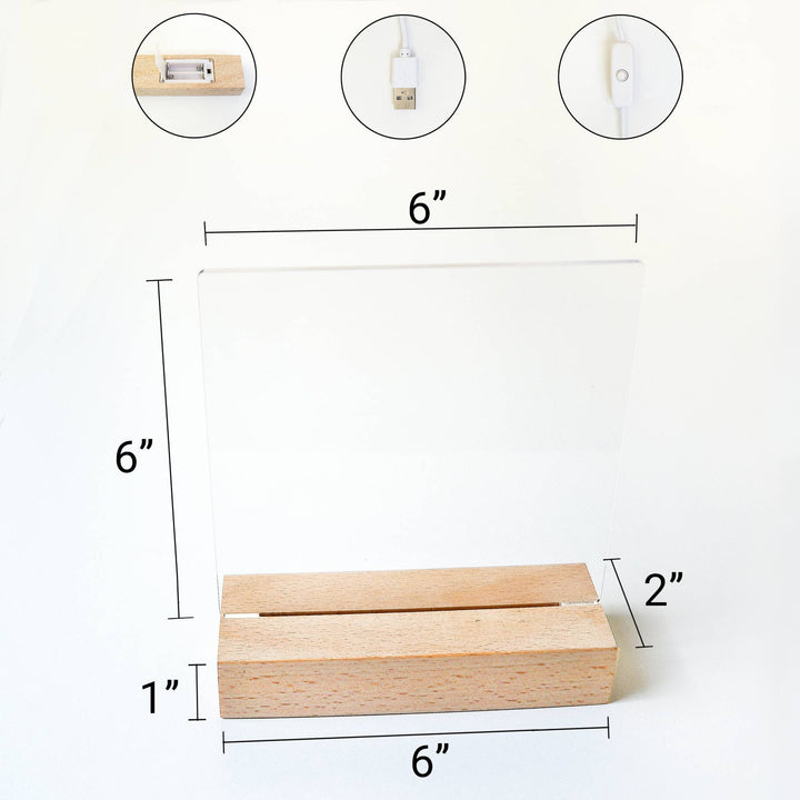 LED Writing Board – Reusable Message &amp; Reminder Light Board: Rectangle Base