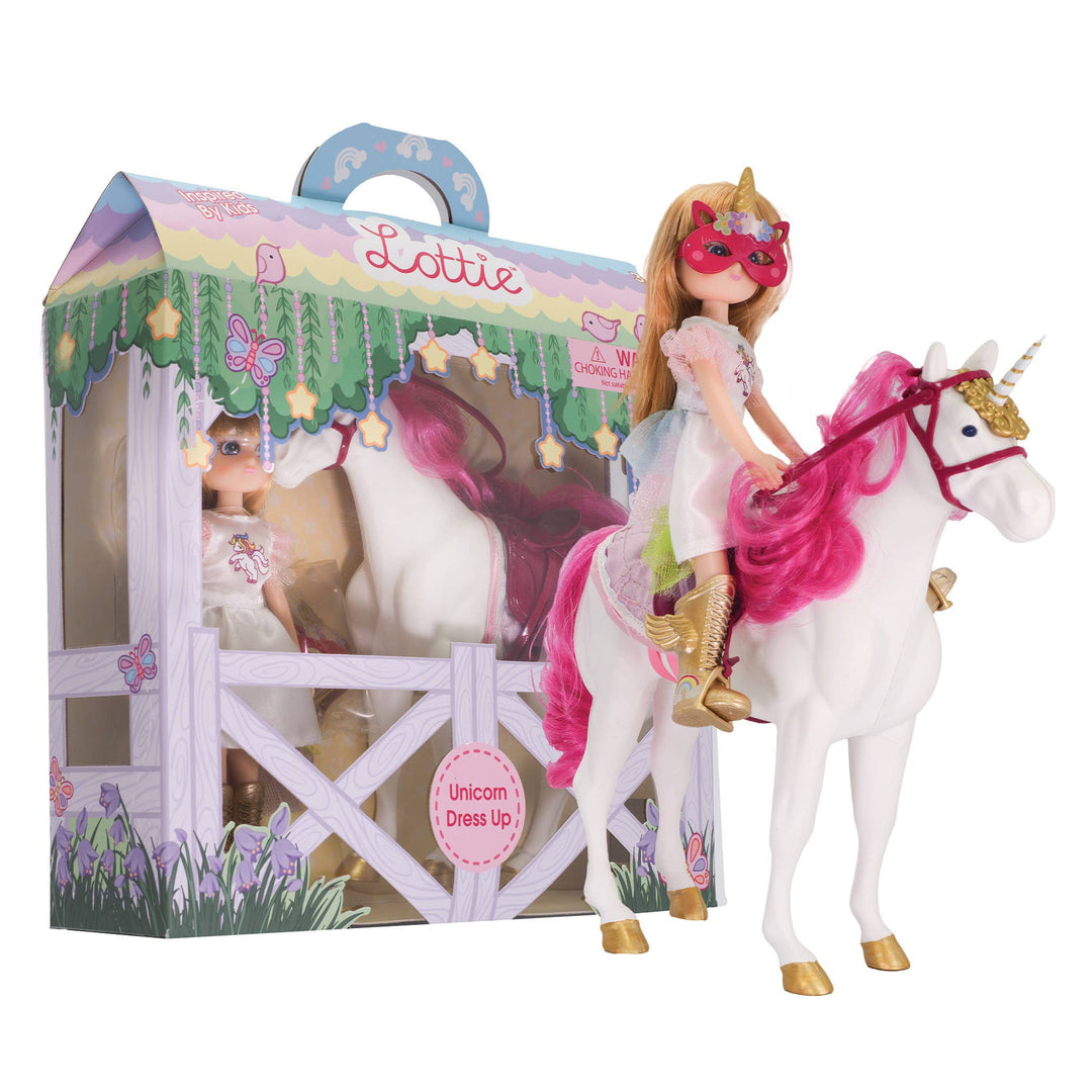 Unicorn Lottie Dress Up Doll & Set