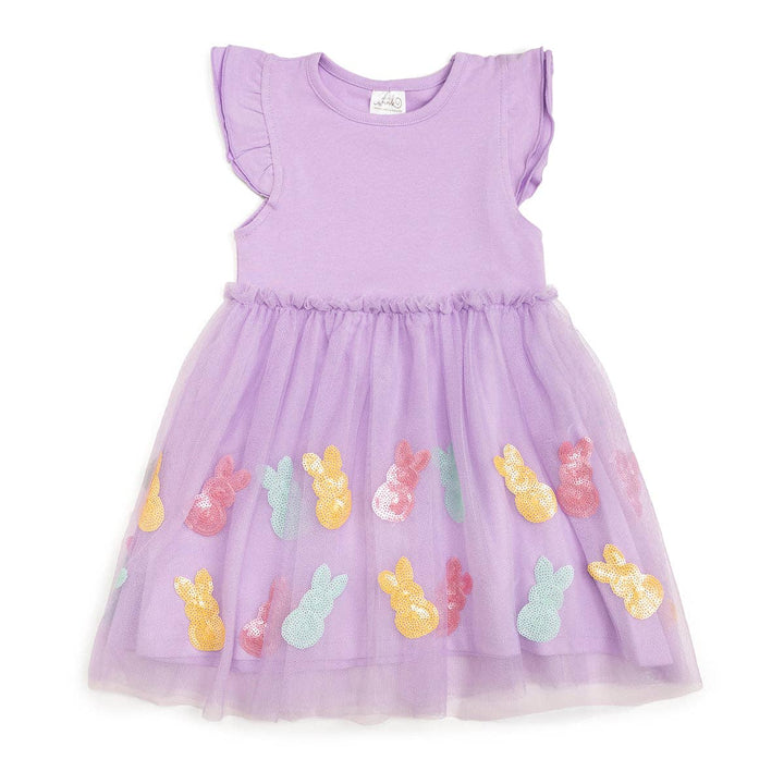 Easter Peeps Flutter Sleeve Tutu Dress