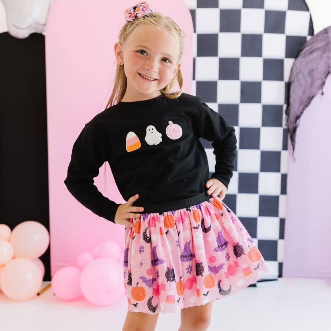 Halloween Fun Tulle Bow Clip - Kids Halloween Hair Clip