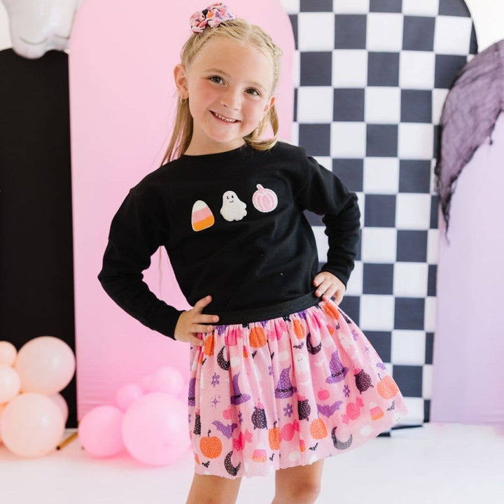 Halloween Fun Tulle Bow Clip - Kids Halloween Hair Clip