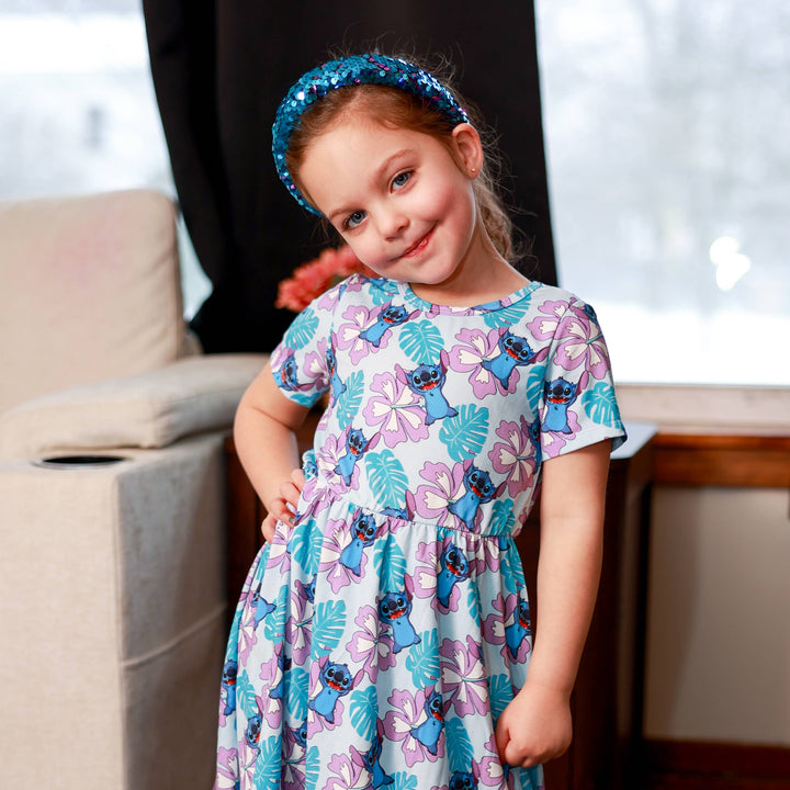 Reversible Sequin Headband - Kids Padded Hair Band: Teal/Purple