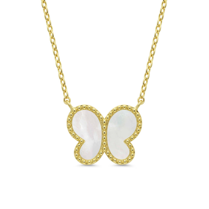 Mother of Pearl Butterfly Necklace