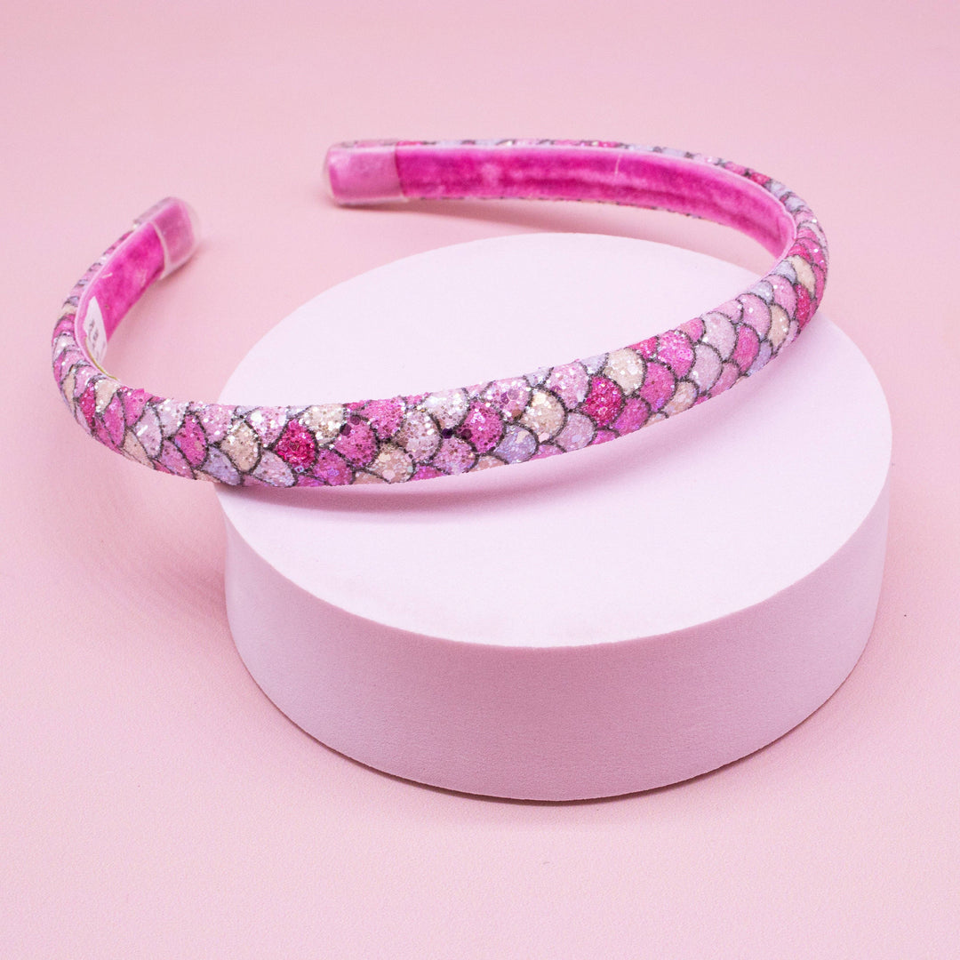 Mermaid Headband - Kids Thin Non Slip Hair Accessories: Fuchsia