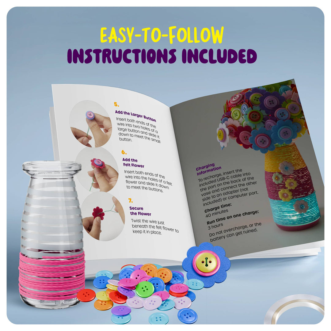 Light Up Button Flower Craft Kit